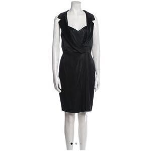 Theia Black Silk Mini-Dress Size 4